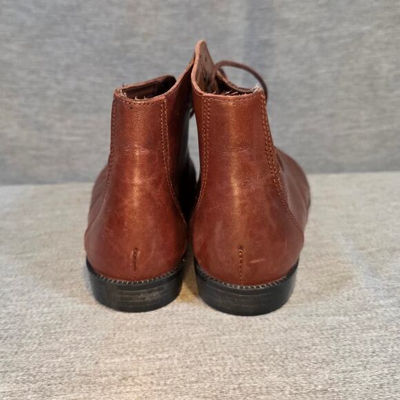 Vintage Womens The Leather Collection Brown Ankle Booties Sz 7 Y2K 90s - Picture 4 of 8